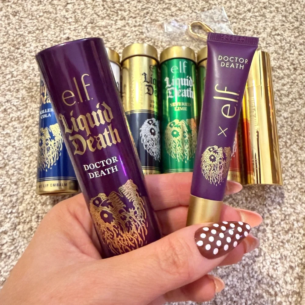 RARE ELF x Liquid Death Lip Balm Collection with Gold Holder - Picture 3 of 4